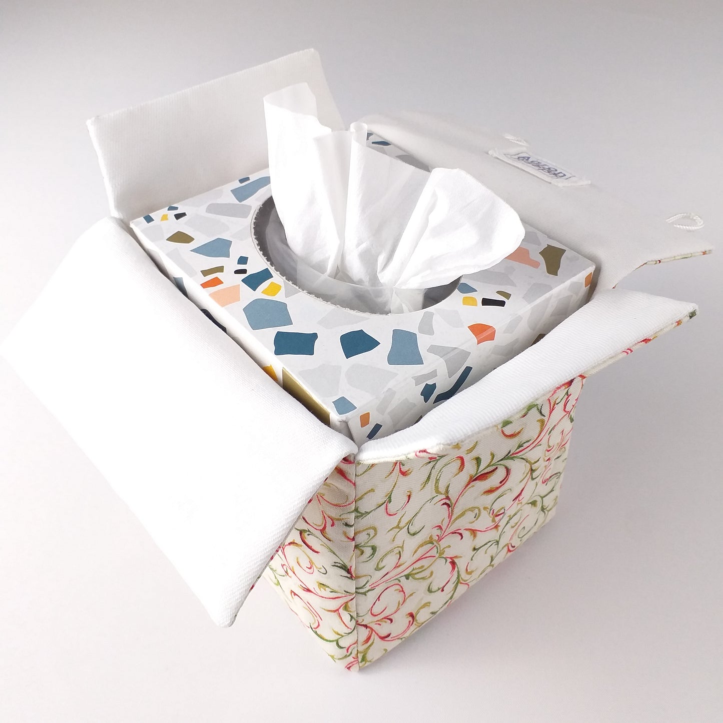 Interior view of square tissue box cover