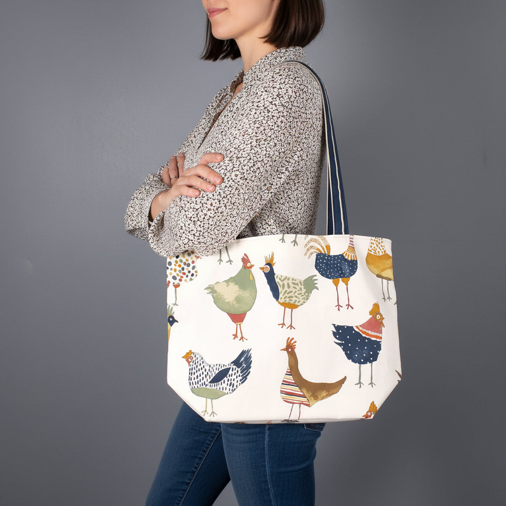 Large tote bag carried over the shoulder