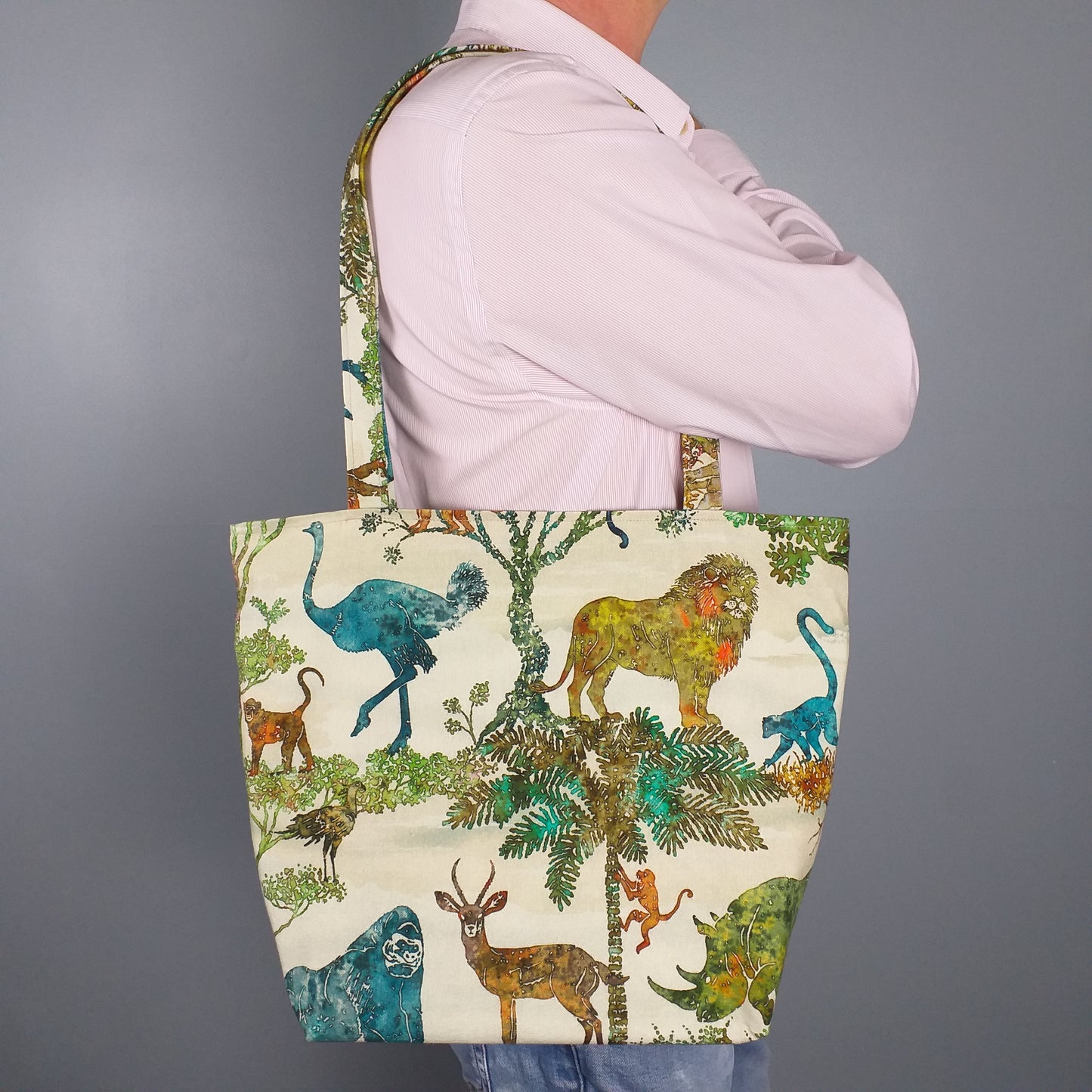 Large tote bag carried over the shoulder