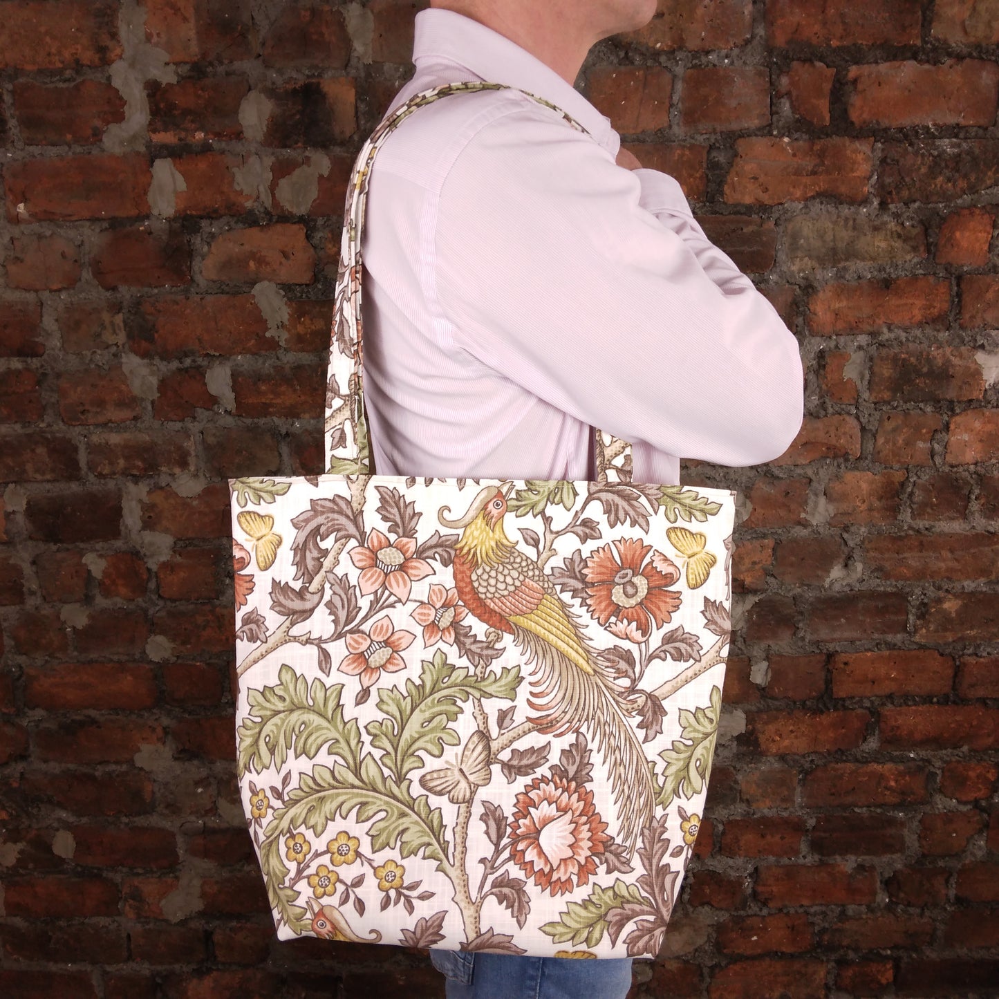 Large tote bag carried over the shoulder