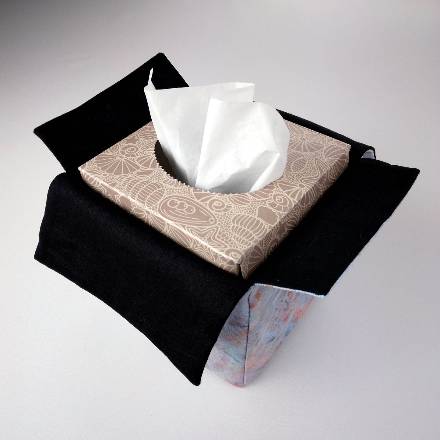 Cube Fabric Tissue Box Cover - Pastel Nebula Print