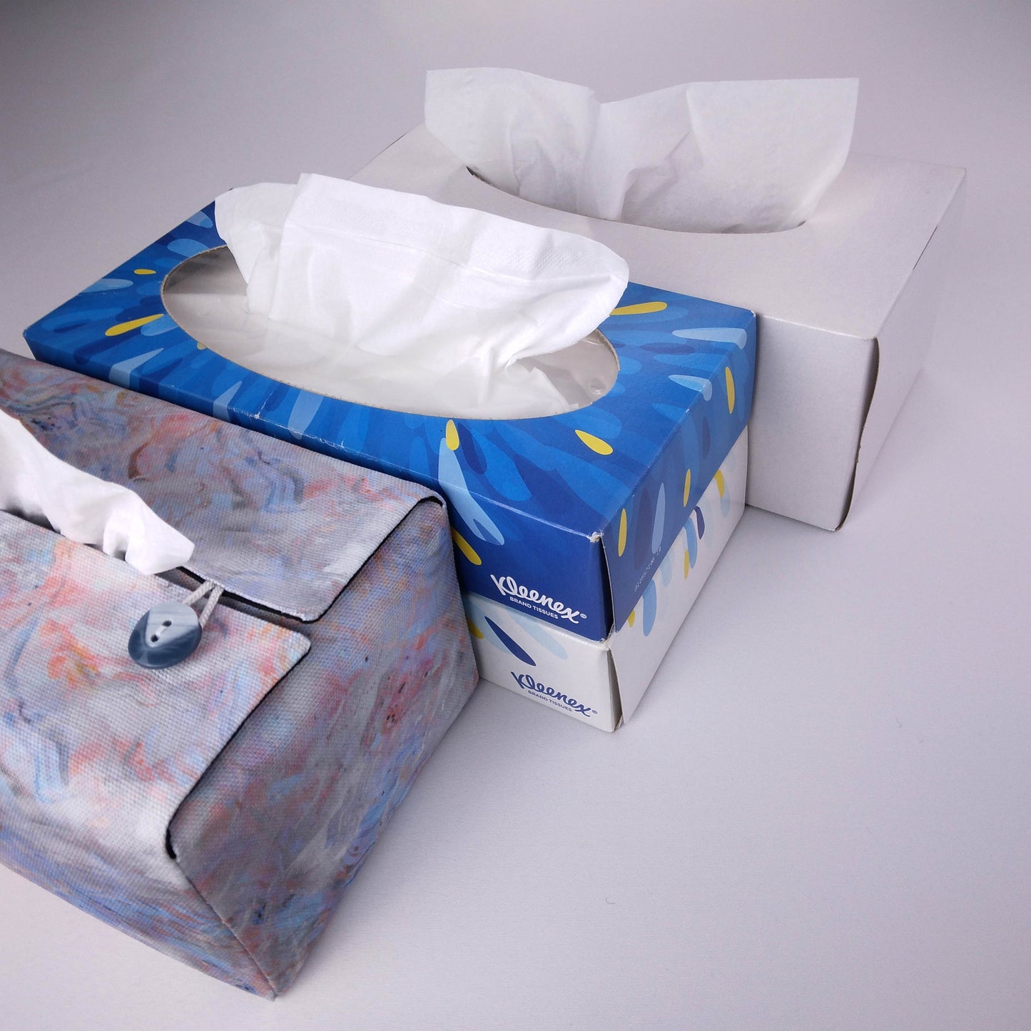 Rectangular Fabric Tissue Box Cover - Pastel Nebula Print