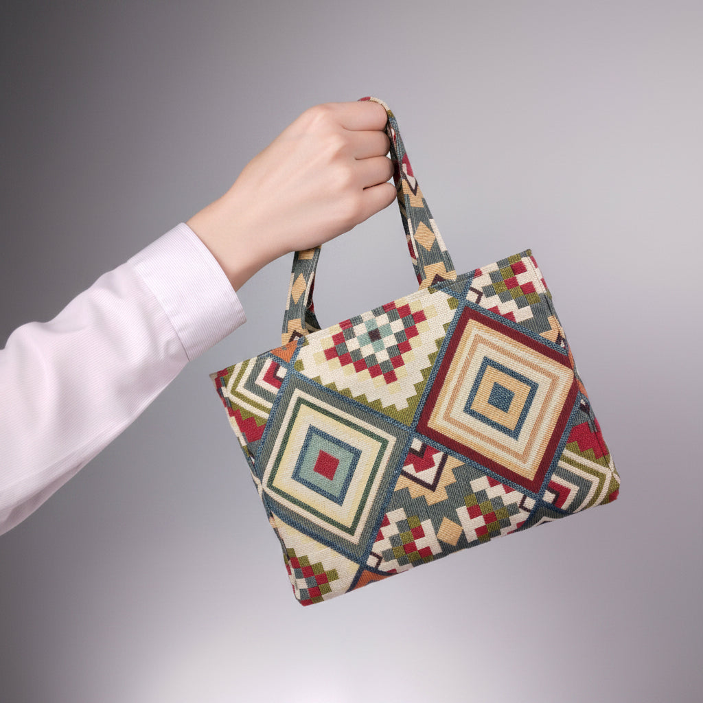 Hand held mini tote bag