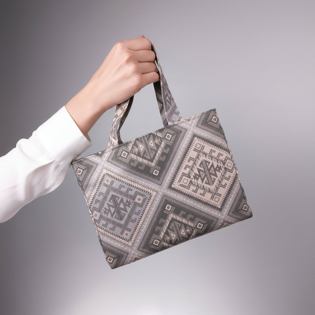 Hand held mini tote bag