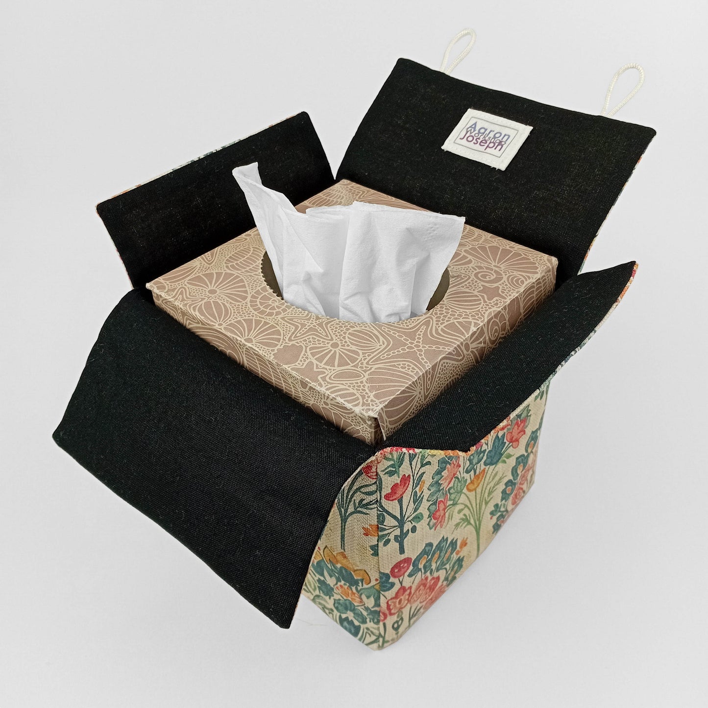 Interior view of square tissue box cover