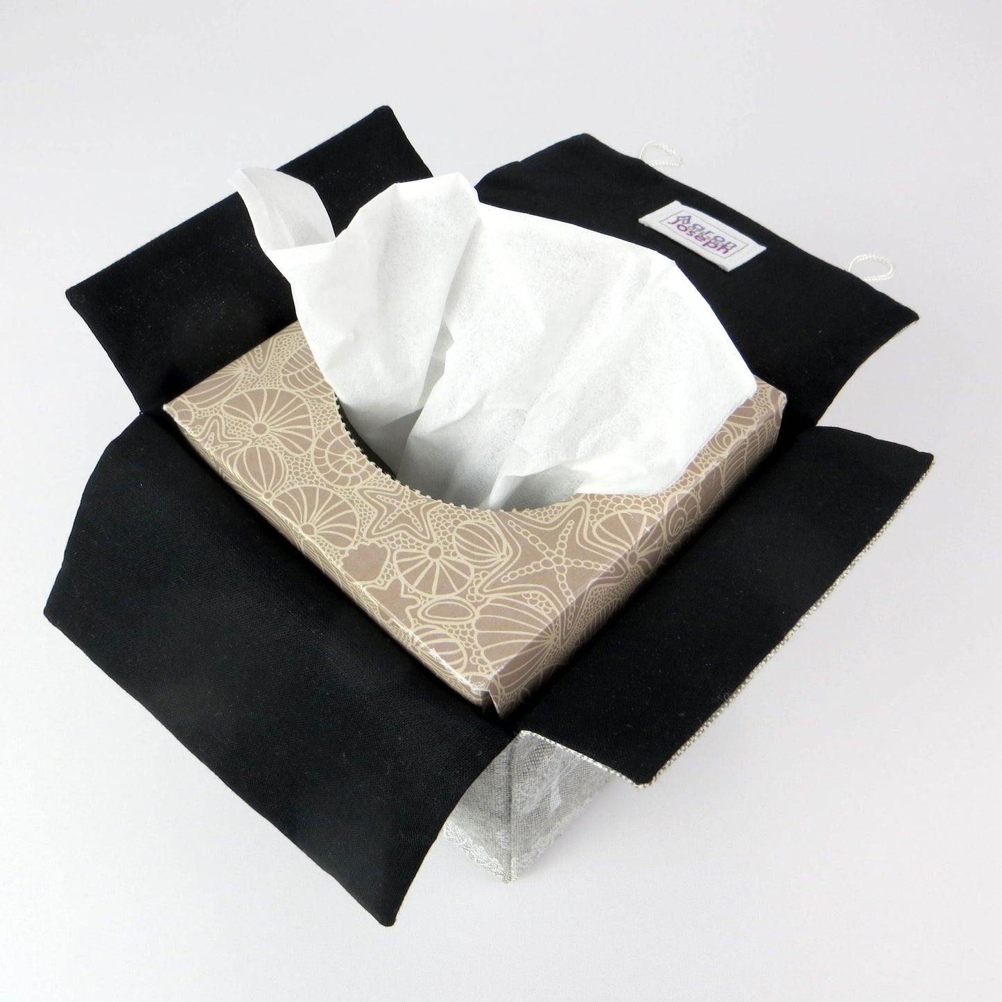 Interior view of cotton square tissue box cover