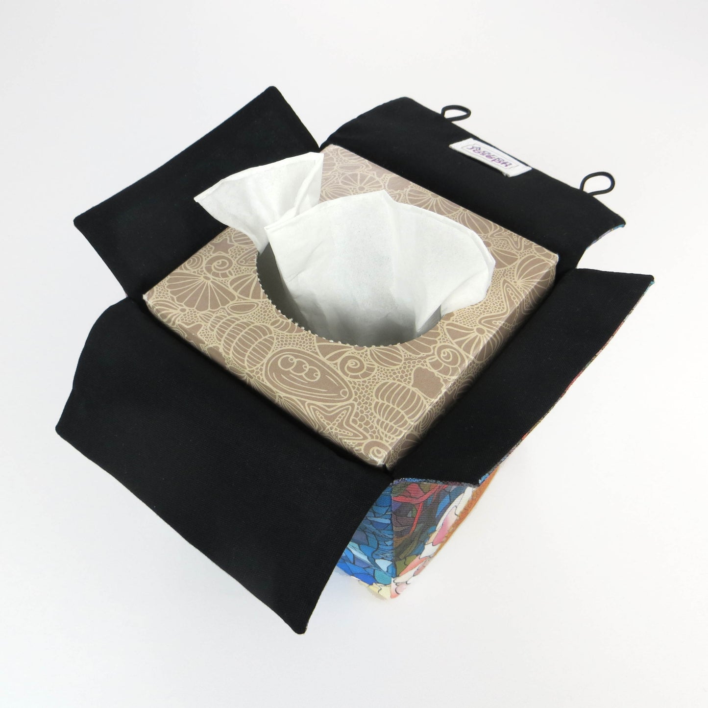 Interior view of square tissue box cover
