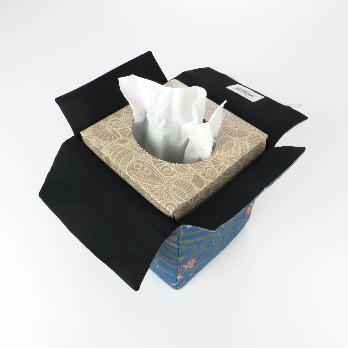 Interior view of square tissue box cover