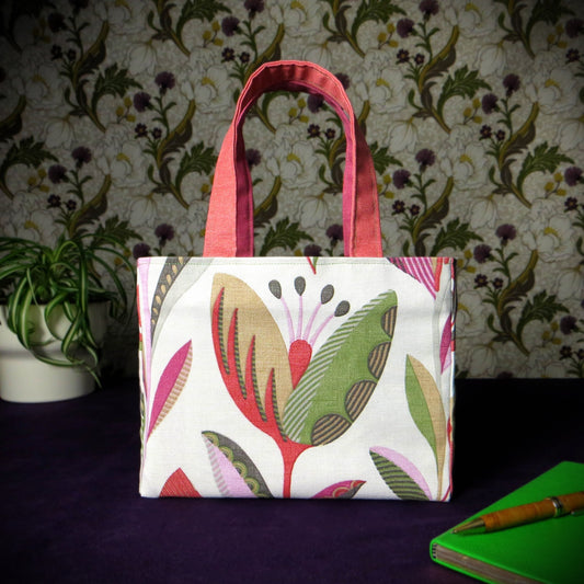 Mini Tote Bag - Raspberry Tulips