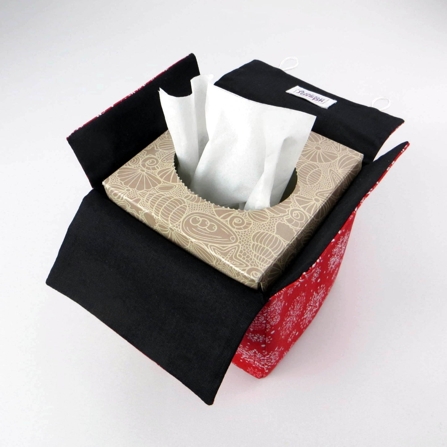 Interior view of square tissue box cover