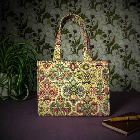 Mini Tote Bag - Multi Colour Motif