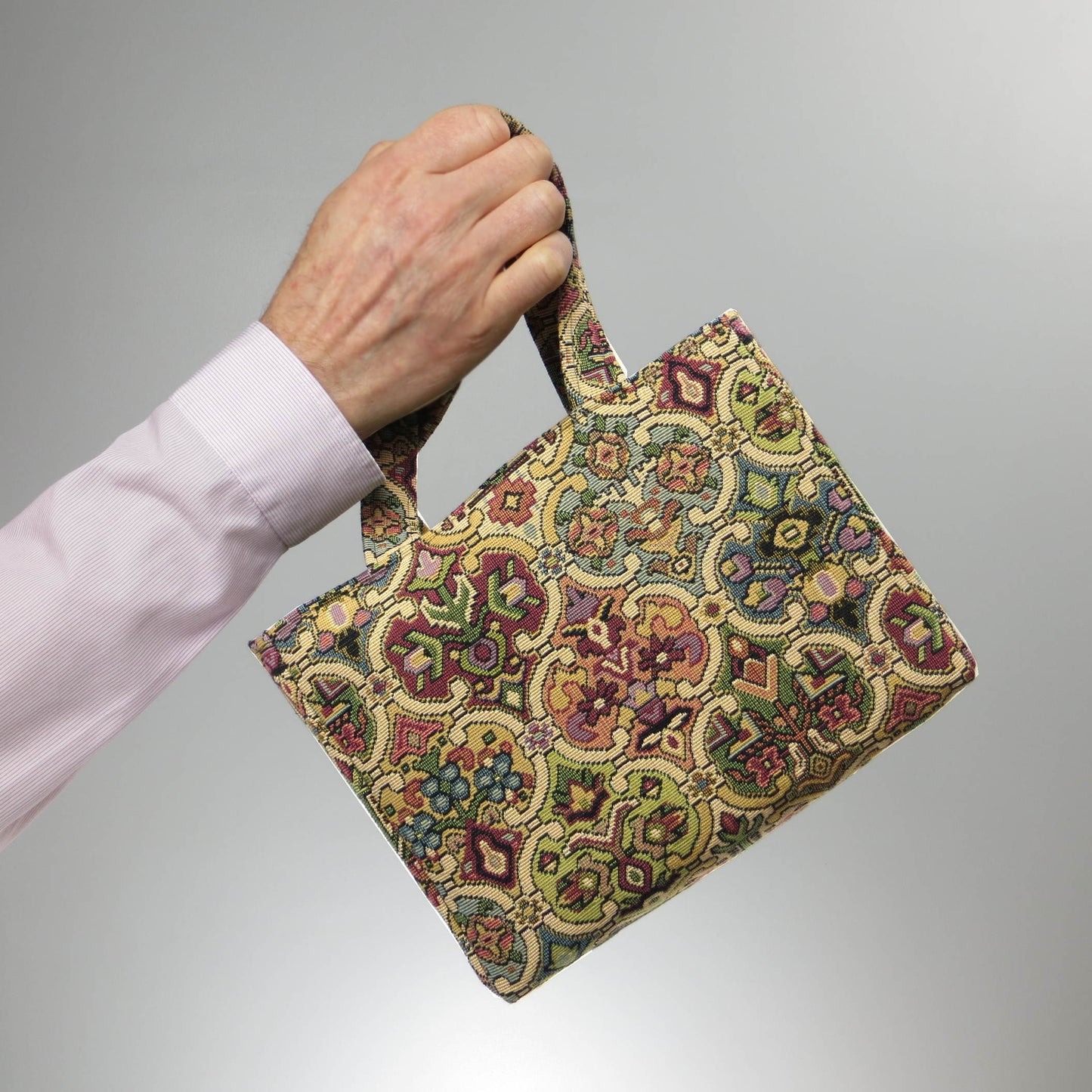 Hand held mini tote bag