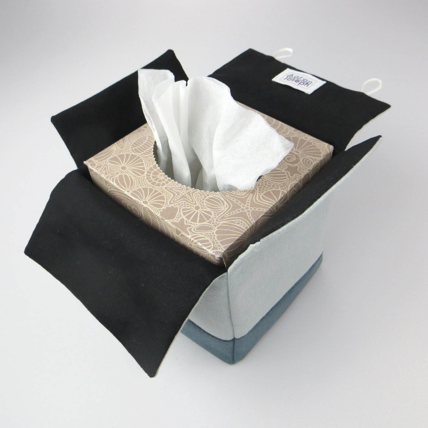 Cube Fabric Tissue Box Cover - Two Tone Blue