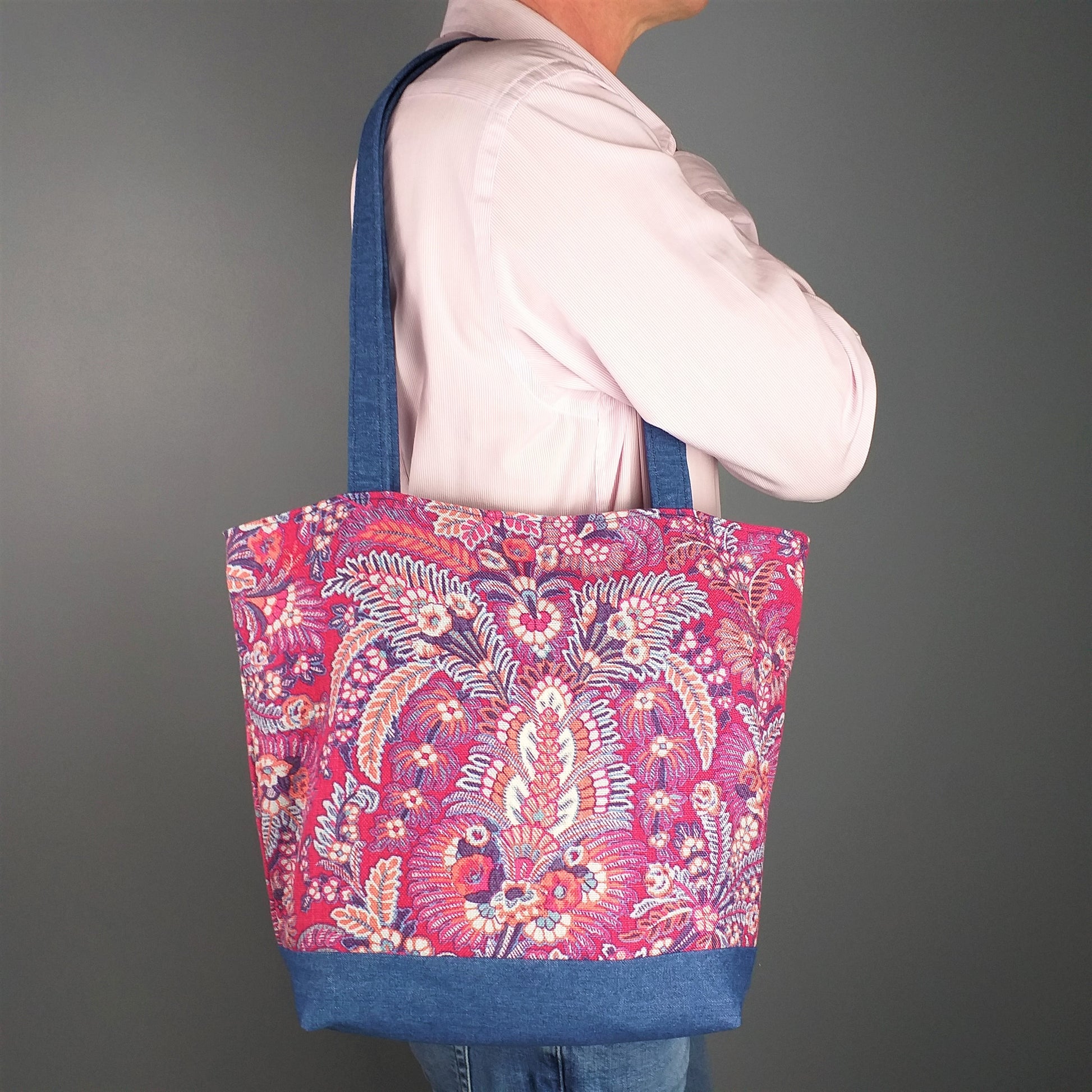 Large tote bag carried over the shoulder