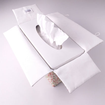 Rectangular Fabric Tissue Box Cover - Christmas Filigree Design