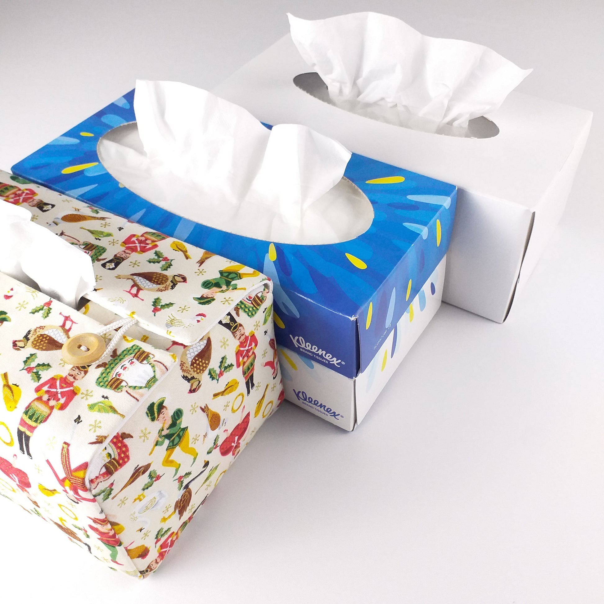 Rectangular tissue box cover with sample rectangular tissue boxes that fit the cover