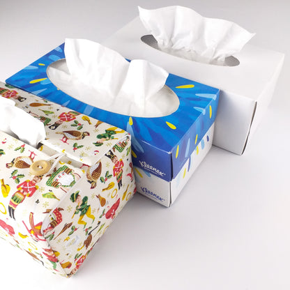 Rectangular tissue box cover with sample rectangular tissue boxes that fit the cover