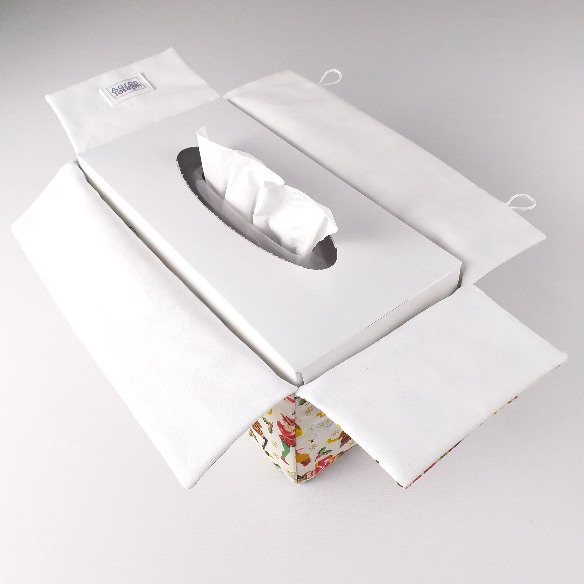 Interior view of rectangular tissue box cover