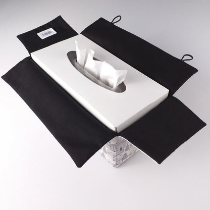 Rectangular Fabric Tissue Box Cover - Winter Village Christmas Design