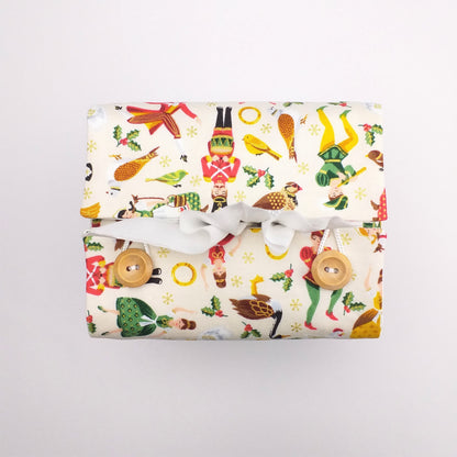Top view of square tissue box cover with buttons