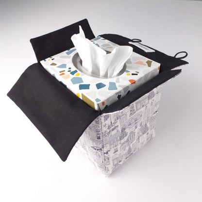 Interior view of square tissue box cover