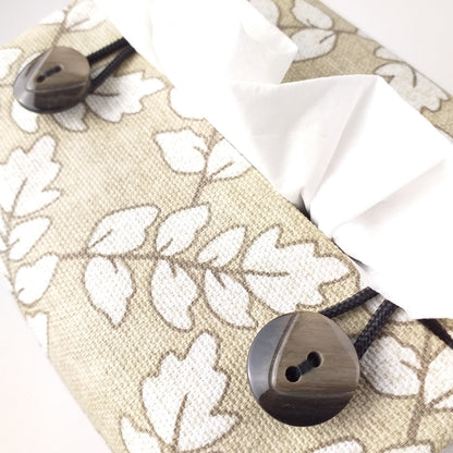 Cube Fabric Tissue Box Cover - Ash Leaves Oatmeal