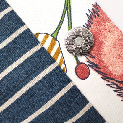 Close up of large tote bag magnetic closure