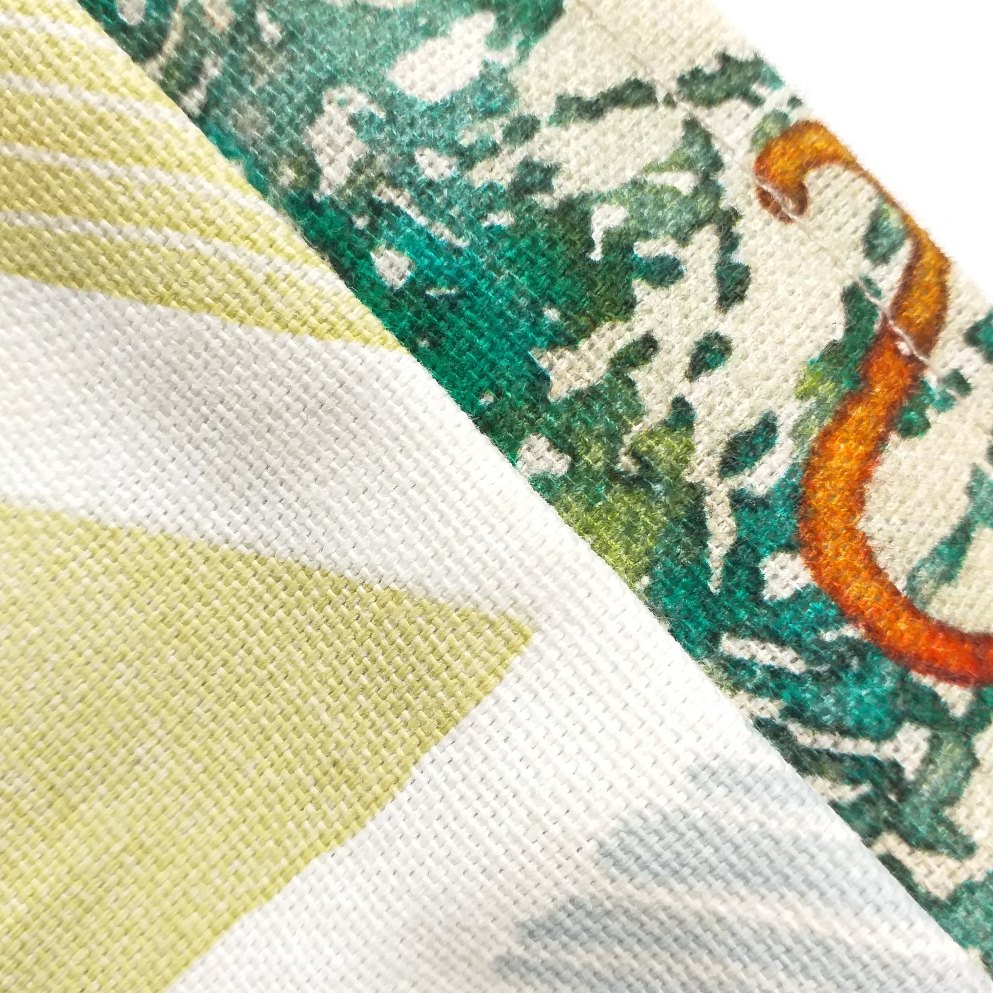 Close up view of a large tote bag interior and exterior fabric