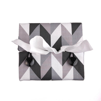 Cube Fabric Tissue Box Cover - Grey Herringbone