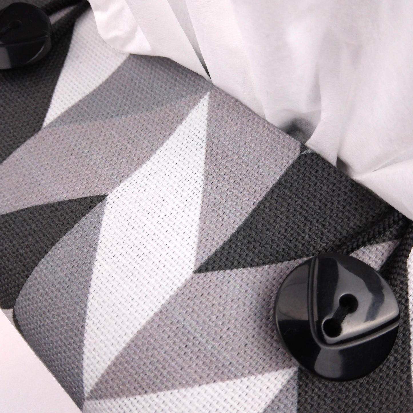 Cube Fabric Tissue Box Cover - Grey Herringbone