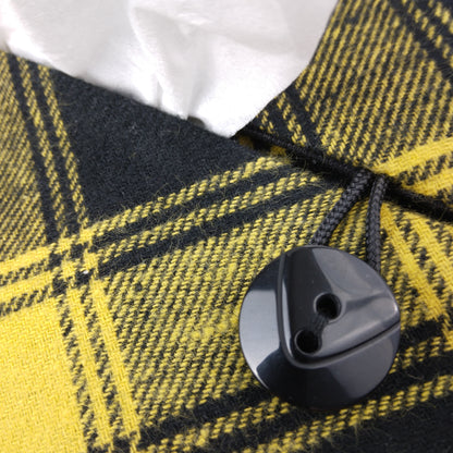 Rectangular Fabric Tissue Box Cover - Yellow Plaid