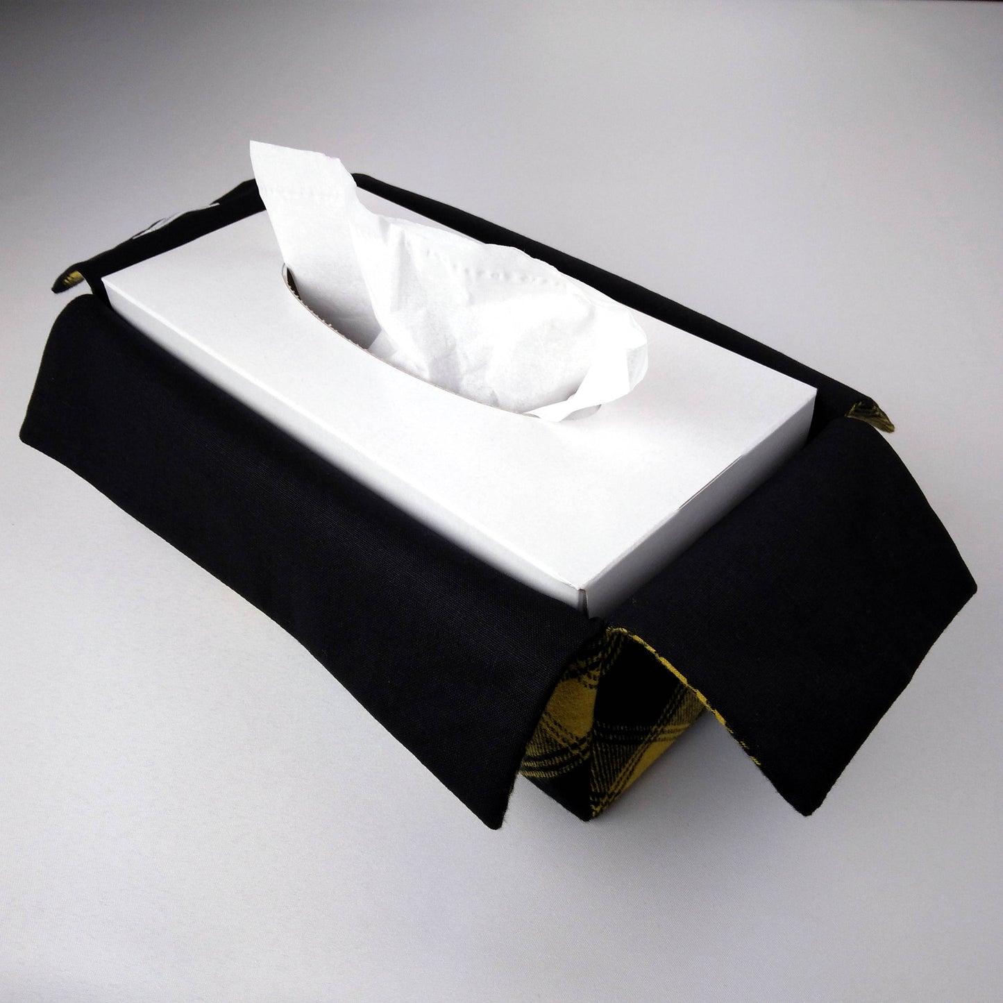 Rectangular Fabric Tissue Box Cover - Yellow Plaid