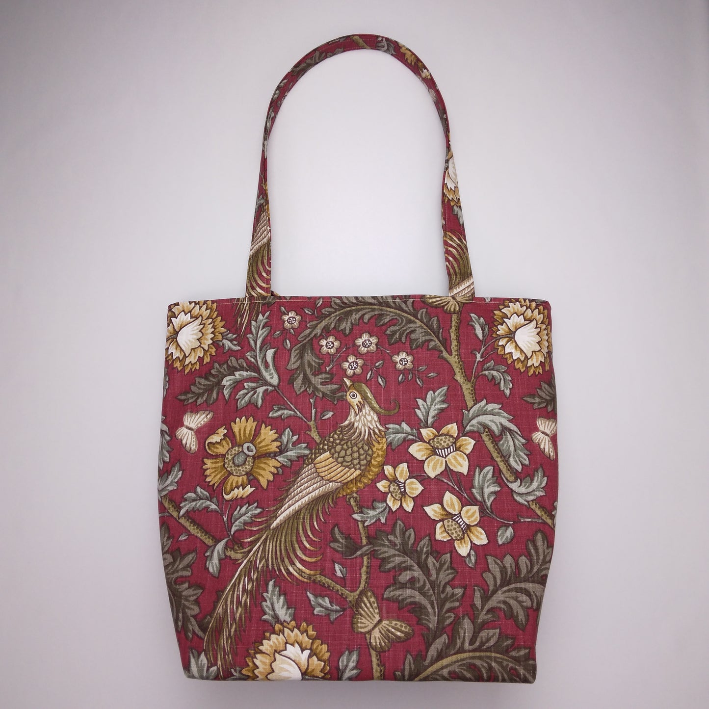 Deluxe Tote Bag - Pheasants on Red