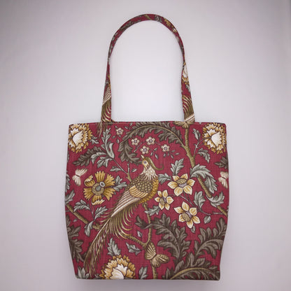 Deluxe Tote Bag - Pheasants on Red