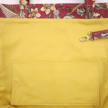 Deluxe Tote Bag - Pheasants on Red