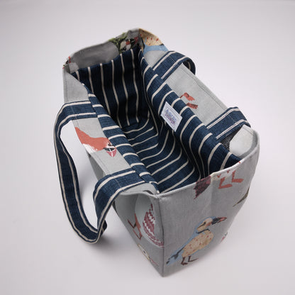 Interior view of a mini tote bag