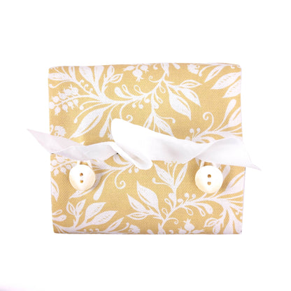 Cube Fabric Tissue Box Cover - Wildflowers on Yellow