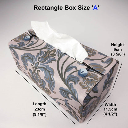 Cotton rectangle tissue box cover with product details