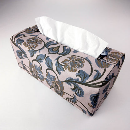Back view of cotton rectangle tissue box cover