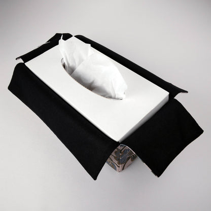 Interior view of cotton rectangle tissue box cover