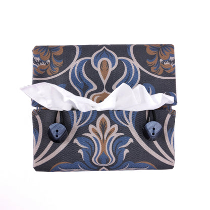 Top view of square tissue box cover with buttons