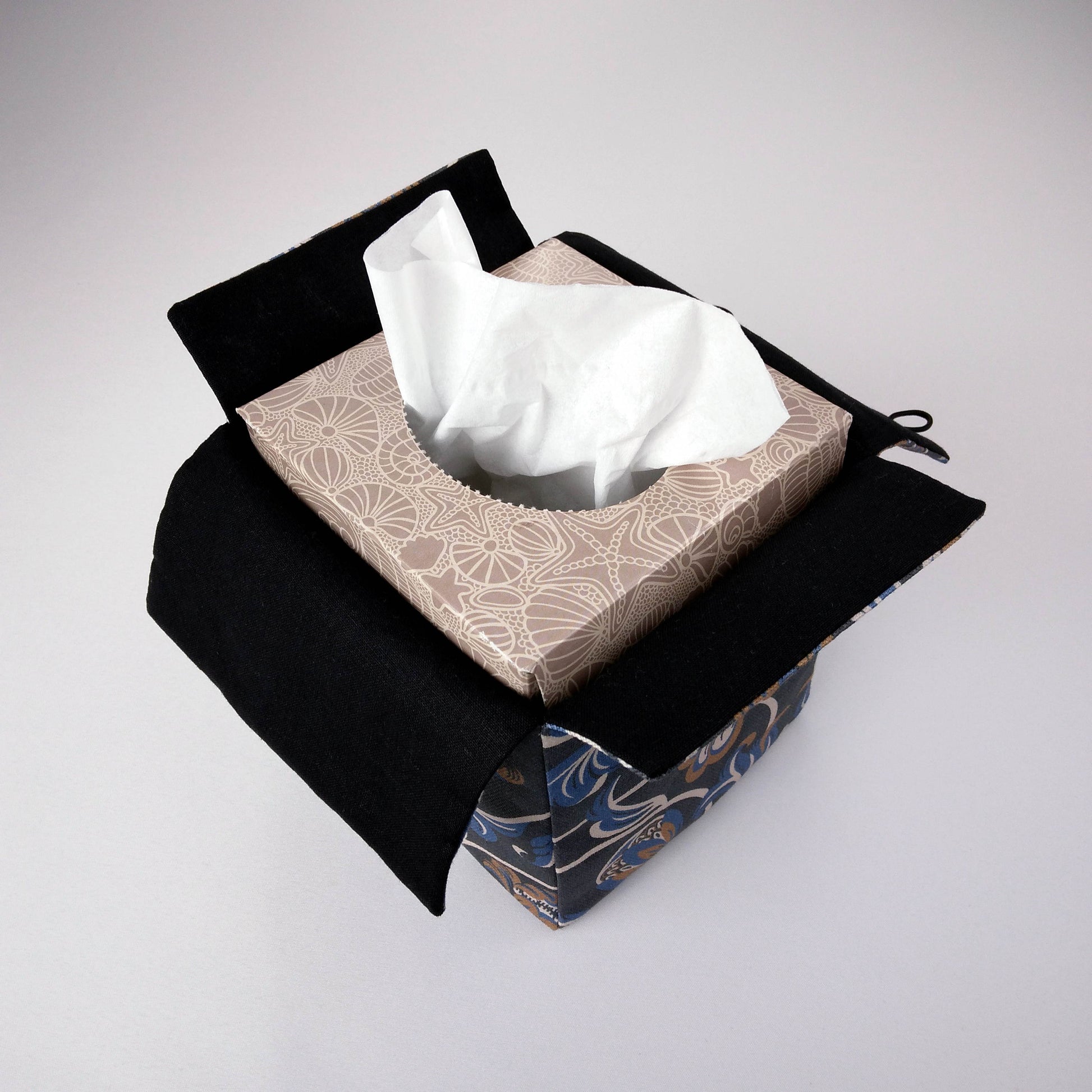 Interior view of square tissue box cover