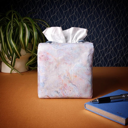 Cube Fabric Tissue Box Cover - Pastel Nebula Print