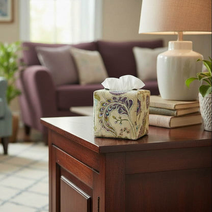 Cube Fabric Tissue Box Cover - Floral Tapestry Print