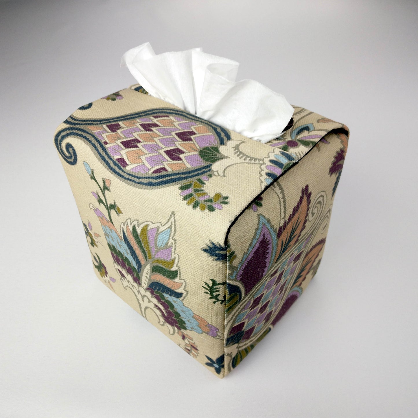 Cube Fabric Tissue Box Cover - Floral Tapestry Print