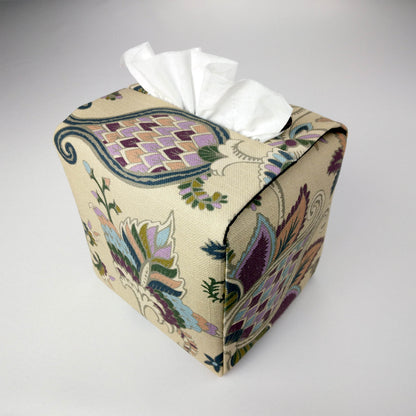Cube Fabric Tissue Box Cover - Floral Tapestry Print