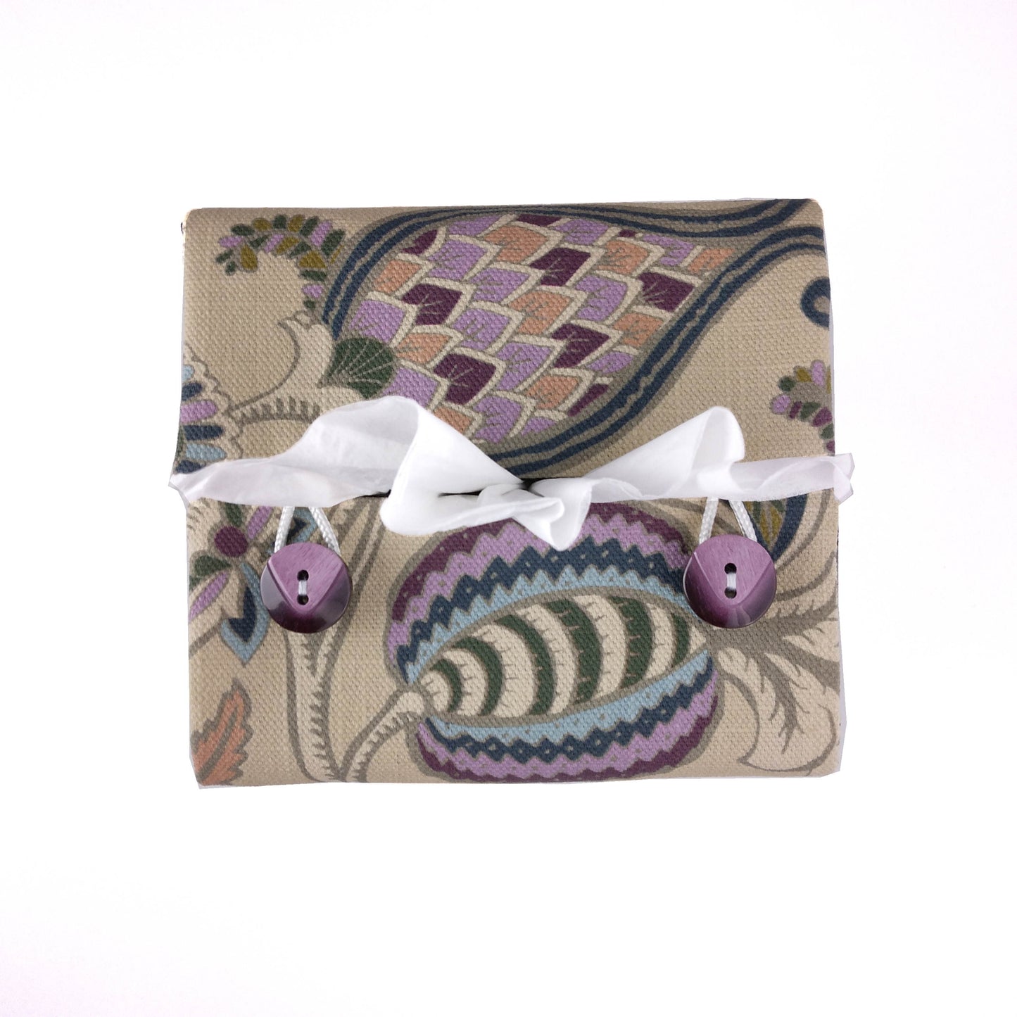 Cube Fabric Tissue Box Cover - Floral Tapestry Print