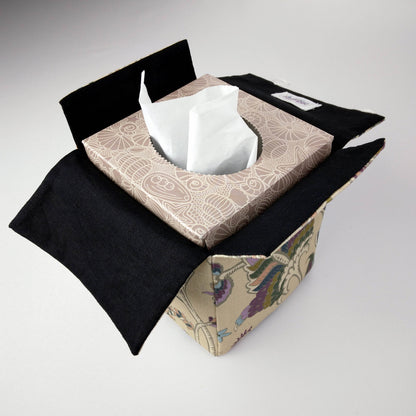 Cube Fabric Tissue Box Cover - Floral Tapestry Print