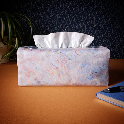 Rectangular Fabric Tissue Box Cover - Pastel Nebula Print