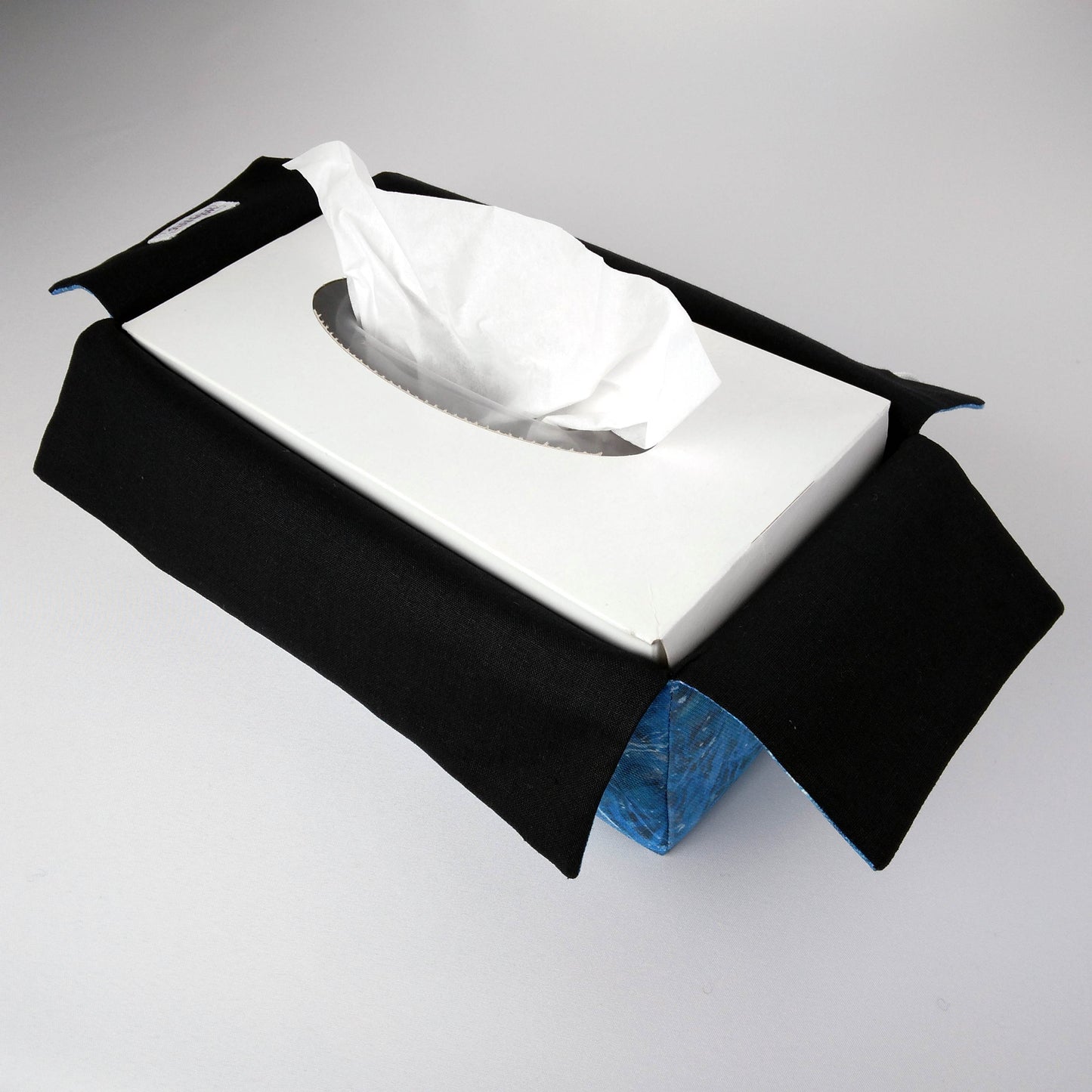 Rectangular Fabric Tissue Box Cover - Dark Blue Nebula Print